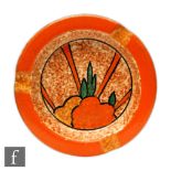 Clarice Cliff - Fruit Burst Café au Lait - A circular ashtray decorated to the central well with