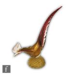 In the manner of Alfredo Barbini - A large post war Italian Murano glass figure of a stylised bird