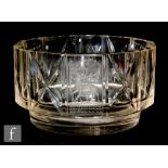 Johann Oertel & Co - A large clear crystal glass bowl of footed circular form with panel cut body