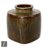 Valdemar Petersen - Bing and Grondahl - A large post war stoneware vase of shouldered square form