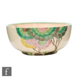 Clarice Cliff - Aurea - A Holborn shape bowl circa 1937 hand painted with tonal pink and green