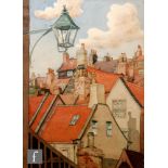 Albert Wainwright (1898-1943) - Roof tops, Robin Hood's Bay, watercolour, framed, 37cm x 27cm, frame