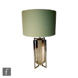 Unknown - A contemporary chrome and acrylic table lamp, the square form tubular frame with