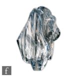 Moser - A contemporary clear crystal glass figure of a stylised gorilla with angular abstract