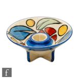 Clarice Cliff - Propeller - A Conical shape candlestick circa 1930 hand painted with stylised