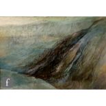 Tony Clayden (Contemporary) - An extensive mountainous landscape, ink and pastel drawing, signed,