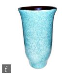 Unknown - A 1930s glass vase, possibly Murano, of footed sleeve form with an everted rim, cased in a