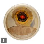 Clarice Cliff - Rhodanthe - A pin dish circa 1934, hand painted with yellow and brown stylised