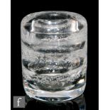 Floris Meydam - Leerdam - A clear crystal glass vase of cylindrical form with roll rim, the heavy