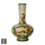 Doulton Faience - An early 20th Century vase of footed globe and shaft form decorated with hand