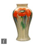 Clarice Cliff - Delecia Poppy - A shape 14 Mei Ping vase circa 1932 hand painted with a band of