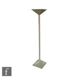 Unknown - A powder coated metal uplighting floor lamp of ribbed tapered square form, unlabelled,
