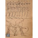 Albert Wainwright (1898-1943) - A study of a chorus line of dancers in staged pose above an image of