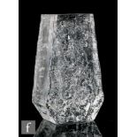 Geoffrey Baxter - Whitefriars - A Textured Range Coffin vase, pattern 9686, in Flint, height 13cm.