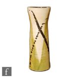 Carole Glover - A contemporary studio pottery sleeve vase of slightly flared form decorated with a