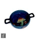 William Moorcroft - Claremont - A twin handled bowl circa 1925, decorated with toadstools and