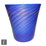 Flavio Poli - Seguso - An Italian Murano Incamiciato glass vase of tumbler form cased in blue with