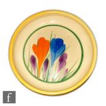 Clarice Cliff - Crocus - A pin dish circa 1930, hand painted with crocus sprays and yellow