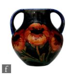 William Moorcroft - Big Poppy - A twin handled vase of shouldered ovoid form circa 1920s,