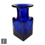 Frantisek Vizner - Skrdlovice Glassworks - A 1970s vase of square section with wide collar neck