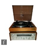 Sony - A PS-5520 turntable record player, the two-speed belt driven system with wooden cased