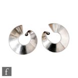 Poul Pedersen - A pair of Danish 925 silver ear cuffs of curled form, stamped marks.