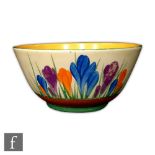 Clarice Cliff - Crocus - A Havre shape fruit bowl circa 1930, hand painted with crocus sprays with