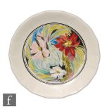 Clarice Cliff - M.J.Riach - A Harrods Art in Industry Exhibition wave edge plate circa 1934,