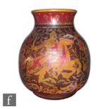 Richard Joyce and Edward T Radford - Pilkingtons - A shape 3258 vase decorated in lustre with