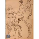 Albert Wainwright (1898-1943) - A study of young men in football, gym kit and uniform in various