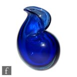 Flavio Poli - Seguso - An Italian Murano Valva sommerso glass vase of stylised shell form with a
