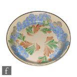 Grays Pottery - A 1930s Art Deco high sided bowl decorated with hand painted blue and grey flowers