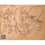 Albert Wainwright (1898-1943) - An illustration depicting figures in dance, one titled 'The Folk