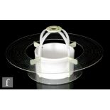 Unknown - A 1950s Art Deco style ceiling light with two perspex rings around the white centre with