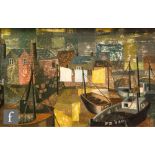 S. K. Leslie (Mid 20th Century) - 'A Cornish Harbour', gouache, signed and dated '56, bears label