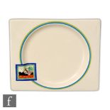 Clarice Cliff - Tulips (tableware variant) - A Biarritz dinner plate circa 1934 hand painted with