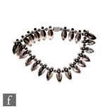 Neils Erik From - A post war Danish Sterling silver collar necklace formed as stylised balls and
