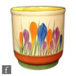 Clarice Cliff - Crocus - A fern pot circa 1928, hand painted with crocus sprays with yellow, green