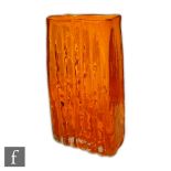 Geoffrey Baxter - Whitefriars - A Textured range Bamboo vase, pattern number 9669 in Tangerine,