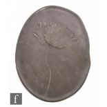 Kayzersinn - A early 20th Century Art Nouveau pewter dish with cast poppy decoration, oval mark with