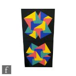 After Fernand Deluc - Geometric form in primary colours, screen print on canvas board, framed,