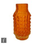 Geoffrey Baxter - Whitefriars - A Textured range Pineapple vase, pattern number 9731 in Tangerine,