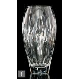 John Luxton - Stuart & Sons - A later 20th Century clear cut crystal vase of swollen ovoid form with