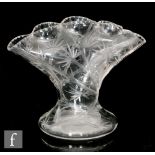 Stevens & Williams - A late 19th Century clear crystal glass posy vase with wide circular base