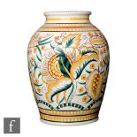 Poole Pottery - A large shouldered vase decorated in the traditional ZB pattern, thrown by Alan