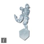 Sergio Rosin - Murano - A sculptural figural group with a stylised male in clear crystal with