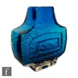 Geoffrey Baxter - Whitefriars - A Textured range TV vase, pattern number 9677 in Kingfisher blue,