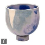 Bowen - A contemporary studio pottery footed egg cup vase glazed in tones of purple and lavender