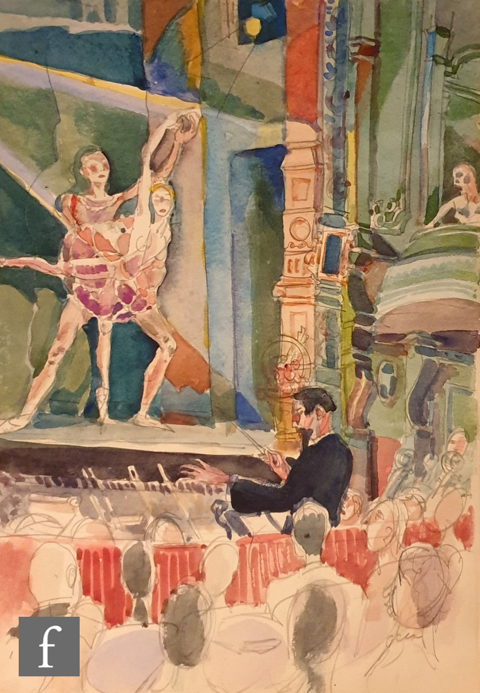 Albert Wainwright (1898-1943) - A sketch depicting a ballet performance seen from the auditorium