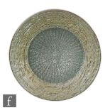 Mari Simmulson - Upsala Ekeby - A post war stoneware dish decorated in impressed and incised